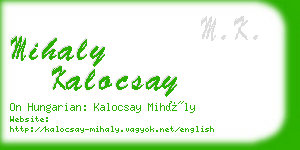 mihaly kalocsay business card